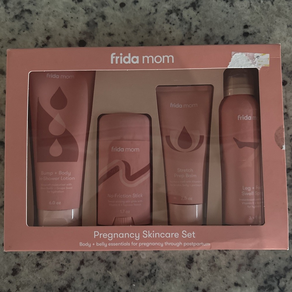NEW Frida Mom 4pc Pregnancy Skincare Set -Lotion, Balm, Spray, & Stick, NIB
